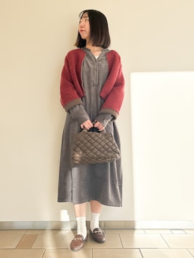 「アイテム（ハンドバッグ）」を使った、くろみーさん（レディース・168cm）の冬コーディネート