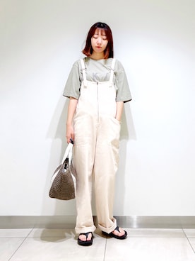 「EKAL（エカル）のアイテム（オールインワン・サロペット）」を使った、くろみーさん（レディース・168cm）の夏コーディネート