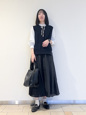 「アイテム（スカート）」を使った、くろみーさん（レディース・168cm）の春コーディネート