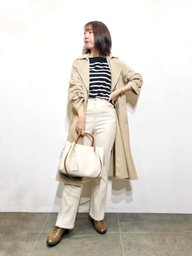 「RODE SKO」｜「アイテム（トレンチコート）」を使った、くろみーさん（レディース・168cm）の秋コーディネート
