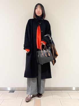 「アイテム（マフラー）」を使った、くろみーさん（レディース・168cm）の秋コーディネート