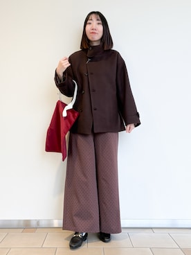 「ワントーンコーデ」｜くろみーさん（レディース・168cm）の冬コーディネート