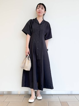 「アイテム（シャツワンピース）」を使った、くろみーさん（レディース・168cm）の夏コーディネート