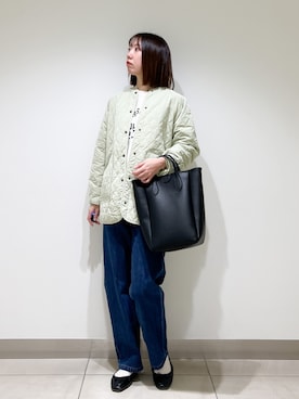 「春服デビュー宣言」｜「アイテム（ダウンジャケット/コート）」を使った、くろみーさん（レディース・168cm）の春コーディネート