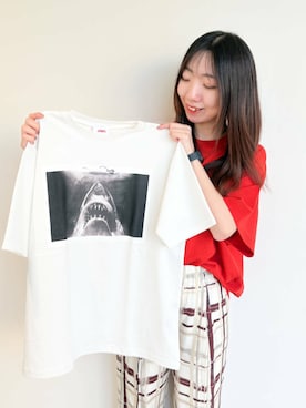 「プリントtシャツ」｜くろみーさん（レディース・168cm）の夏コーディネート