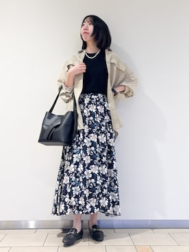 「URBAN RESEARCH DOORS（アーバンリサーチドアーズ）のリボンショルダーバッグ（ショルダーバッグ、ブラック系）」を使った、くろみーさん（レディース・168cm）の春コーディネート