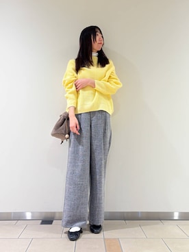「URBAN RESEARCH ROSSO WOMEN（アーバンリサーチ　ロッソ）のアイテム（ニット/セーター）」を使った、くろみーさん（レディース・168cm）の冬コーディネート