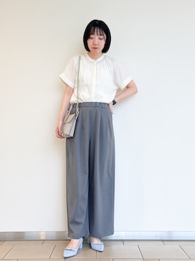「RODE SKO（ロデスコ）の『MADE IN JAPAN』リボンパンプス（パンプス、ブルー系）」を使った、くろみーさん（レディース・168cm）の夏コーディネート