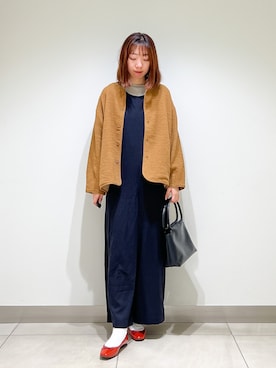 「キルトジャケット」｜「アイテム（サロペット/オーバーオール）」を使った、くろみーさん（レディース・168cm）の夏コーディネート