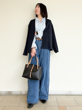 「KBF（ケイビーエフ）のアイテム（パンツ）」を使った、くろみーさん（レディース・168cm）の春コーディネート