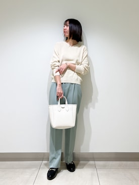 「RODE SKO」｜「アイテム（ローファー）」を使った、くろみーさん（レディース・168cm）の冬コーディネート