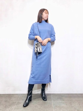 「marco masi（マルコマージ）のMARCO MASI　ZEBRA MINIBAG（ショルダーバッグ）」を使った、くろみーさん（レディース・168cm）の秋コーディネート