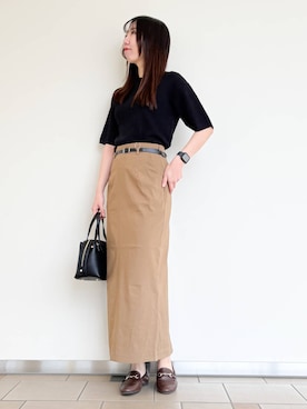 「オフィス」｜「アイテム（スカート）」を使った、くろみーさん（レディース・168cm）の春コーディネート