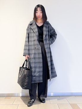 「アイテム（その他アウター、その他）」を使った、くろみーさん（レディース・168cm）の冬コーディネート
