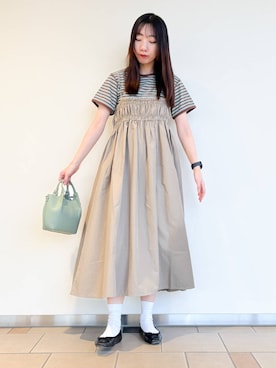 「初夏のお出掛けコーデ」｜「アイテム（アクセサリー）」を使った、くろみーさん（レディース・168cm）の春コーディネート