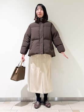 「アイテム（ダウンジャケット/コート）」を使った、くろみーさん（レディース・168cm）の秋コーディネート
