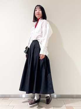 「赤アイテム」｜くろみーさん（レディース・168cm）の冬コーディネート