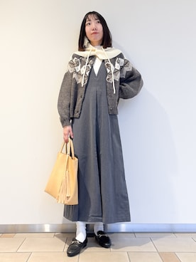 「アイテム（ワンピース/ドレス）」を使った、くろみーさん（レディース・168cm）の冬コーディネート