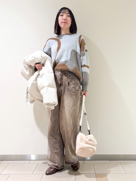 「寒い」｜「アイテム（ダウンジャケット/コート）」を使った、くろみーさん（レディース・168cm）の秋コーディネート