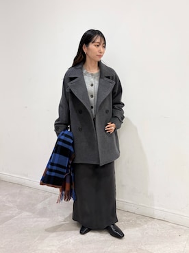 「アイテム（ピーコート）」を使った、amiさん（レディース・150cm）の秋コーディネート