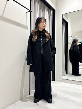 「アイテム（ステンカラーコート）」を使った、sakaiさん（レディース・150cm）の冬コーディネート