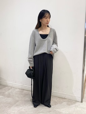 「グレーパンツ」｜amiさん（レディース・150cm）の秋コーディネート