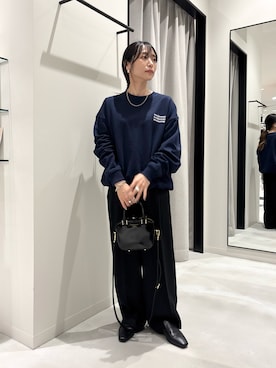 「URBAN RESEARCH（アーバンリサーチ）のCHRISTIAN VILLA　エナメルカーフレザーショルダーバッグ（ショルダーバッグ）」を使った、amiさん（レディース・150cm）の秋コーディネート