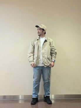 「Snow Peak（スノーピーク）のアイテム」を使った、木下さん（メンズ・176cm）の冬コーディネート