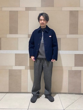 「アイテム（カバーオール）」を使った、木下さん（メンズ・178cm）の秋コーディネート
