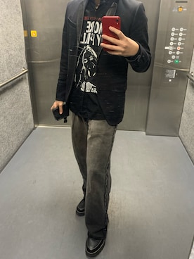 「INTER FACTORY（インターファクトリー）のアイテム（パンツ）」を使った、Rさん（メンズ・167cm）の冬コーディネート