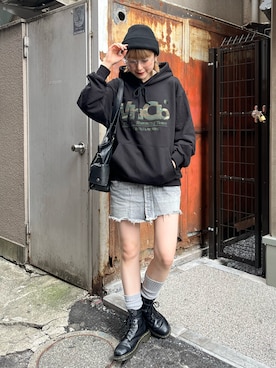 「アイテム（帽子）」を使った、manaさん（レディース・166cm）の秋コーディネート