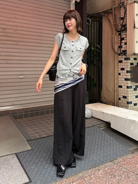 「H&M（エイチ・アンド・エム）のアイテム（バッグ）」を使った、manaさん（レディース・166cm）の夏コーディネート