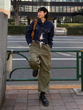 「GU（ジーユー）のアイテム（パンツ）」を使った、manaさん（レディース・166cm）の春コーディネート