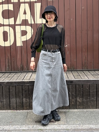 「leimn(レイムン)のシアードルマントップス(Tシャツ/カットソー)」を使った、manaさん(レディース・166cm)の春コーディネート