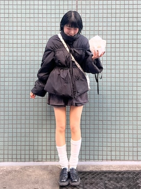 「アイテム（ダウンジャケット/コート）」を使った、manaさん（レディース・166cm・20代）の冬コーディネート