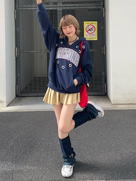 「アイテム（パーカー）」を使った、manaさん（レディース・166cm・20代）の秋コーディネート