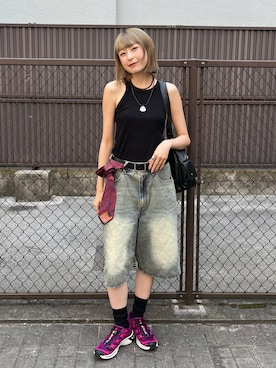 「タンクトップ」｜manaさん（レディース・166cm）の秋コーディネート