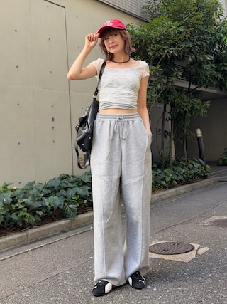 「SHEINのアイテム(Tシャツ/カットソー)」を使った、manaさん(レディース)の夏コーディネート