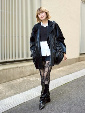 「アイテム（タイツ/ストッキング）」を使った、manaさん（レディース・166cm）の秋コーディネート