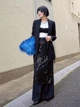 「アイテム（テーラードジャケット）」を使った、manaさん（レディース・166cm・20代）の冬コーディネート