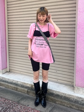 「アイテム（ブーツ）」を使った、manaさん（レディース・166cm）の夏コーディネート