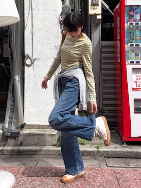 「UNIQLO（ユニクロ）のアイテム（カーディガン/ボレロ、グレー系）」を使った、manaさん（レディース・166cm）の春コーディネート