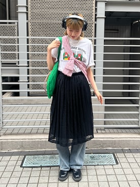 「アイテム（ローファー）」を使った、manaさん（レディース・166cm・20代）の夏コーディネート