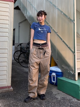 「NIKE（ナイキ）のアイテム（トップス）」を使った、manaさん（レディース・166cm）の夏コーディネート