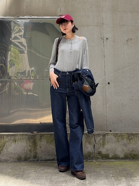 「no brand（ノーブランド）のアイテム（トップス）」を使った、manaさん（レディース・166cm）の春コーディネート