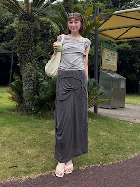 「FLAREUP（フレアアップ）のアイテム」を使った、manaさん（レディース・166cm）の夏コーディネート