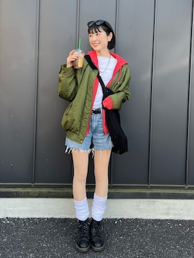 「H&M（エイチ・アンド・エム）のアイテム（パンツ）」を使った、manaさん（レディース・166cm）の春コーディネート