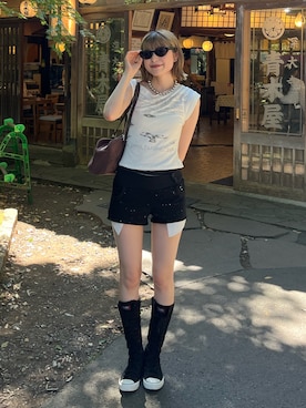 「アイテム（スウェットパンツ）」を使った、manaさん（レディース・166cm・20代）の夏コーディネート