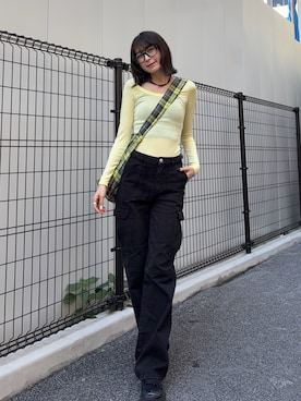 「H&M（エイチ・アンド・エム）のアイテム（トップス）」を使った、manaさん（レディース・166cm）の秋コーディネート