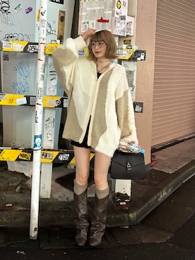 「アイテム（カーディガン/ボレロ）」を使った、manaさん（レディース・166cm）の秋コーディネート
